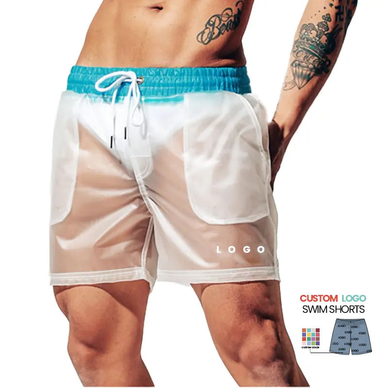 Casual Faux Leather Straight Leg Button FrontTight Lifting Workout Swim Shorts For Men