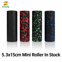 Roller busa pijat otot mini silinder ringan dan tahan lama ukuran 5,3x15cm untuk gym, rumah, fisioterapi, yoga, pilates, dan latihan.