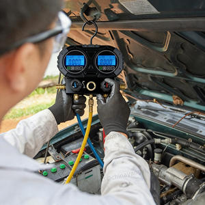 Manomètre numérique électronique pour collecteur de pression HVAC, testeur de pression de <span class=keywords><strong>recharge</strong></span> de réfrigérant, compatible R410A/R22, avec tuyau de 1,5 m et corps en aluminium - Product Image 1