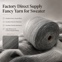 Hilo de Mezcla para Tejer al por Mayor 1/7.5NM, 61% Poliéster, 32% Acrílico, 3% Lana, 3% Nylon, 1% Spandex, Hilo Fantasía Degradado para Máquina de Tejer
