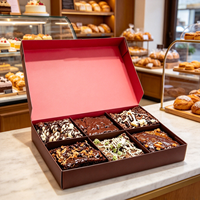 Boîte en papier hexagonale pliable avec cloisonnement pour desserts, crêpes, biscuits, donuts, tiramisu rose premium, emballage alimentaire pour boulangerie