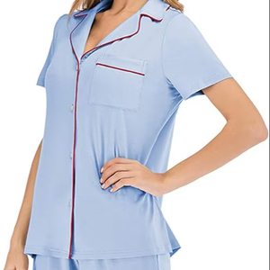 Conjunto de ropa de <span class=keywords><strong>dormir</strong></span> de Modal para mujer al por mayor-Pijamas suaves y transpirables Lounge Wear Pijamas de viscosa para la comodidad del hogar de verano - Product Image 1