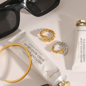 Yueli Ball Shape <b>Open</b> <b>Ring</b> Gold Silver Unisex Fashion Jewelry Gift - Product Image 3