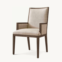 Chaise de luxe française Mobilier de salle à manger Fauteuils de salle à manger fermés en tissu