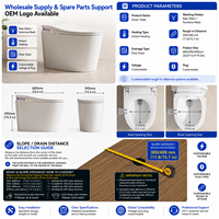 WC intelligent monobloc en céramique carrée avec bidet intégré, chasse d'eau automatique et télécommande, pour hôtels, maisons et projets – Vente en gros usine