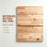 Revêtement mural rainuré en cèdre rouge occidental authentique, imperméable, en bois massif naturel, garantie 20 ans pour l'intérieur/l'extérieur