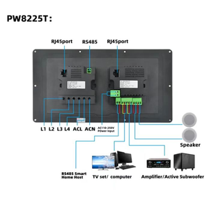 Panel de control central Tuya WiFi Zigbee de 8 pulgadas <span class=keywords><strong>con</strong></span> música de fondo de relé bidireccional conectada a 2 altavoces - Product Image 4