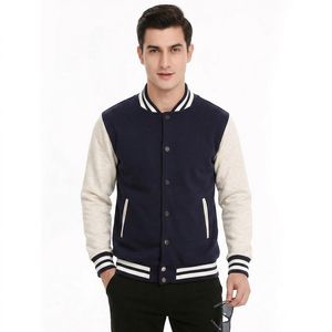 High Quality Custom Men's Fleece Varsity Jacket Most Popular Stand Collar Design Waterproof Breathable Eco-Friendly Slim Fit - Product Image 1