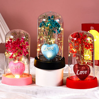 Liefdeshart Sterrenbloem Acryl Lichtgevende Ornament Romantisch Cadeau voor Valentijnsdag Moederdag Huis Bureaudecoratie