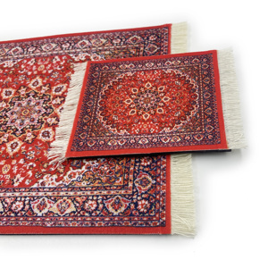 Ensemble d'accessoires de bureau élégants 2 pièces : Tapis de souris style tapis et sous-verre miniature en forme de tapis pour applications informatiques – En stock ! - Product Image 4
