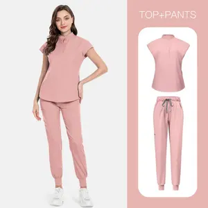 Conjunto de Uniforme de Trabajo para Salón de Belleza, Spa y Centro de Estética, Cuello Alto, Sin Mangas, Talla Grande Europea, Alta Calidad - Product Image 6