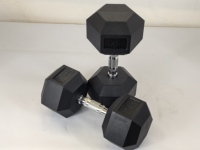Ensembles d'haltères hexagonales en fonte durable de 2,5 kg à 50 kg avec revêtement en caoutchouc, équipement de fitness pour usage domestique, poids libres
