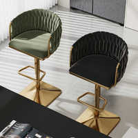 Tabourets de comptoir de bar luxueux avec dossier Chaises de bar en métal en cuir synthétique pour la cuisine et l'extérieur