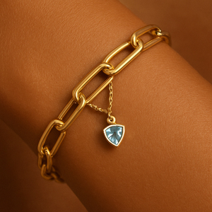 Hỗn hợp hình dạng Birthstone Mặt dây chuyền thiết lập | 18K PVD mạ vàng thép không gỉ | độc đáo 12 tháng đá quý quyến rũ Combo trong cắt khác nhau - Product Image 4