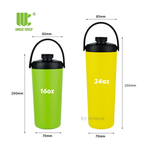 Botella mezcladora de proteínas con aislamiento al vacío ecológica a prueba de fugas de acero inoxidable de grado alimenticio de 16oz y 24oz, bola mezcladora para batidos - Product Image 3