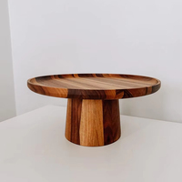 Support à gâteau en bois artisanal écologique de qualité supérieure, compatible lave-vaisselle, pour la présentation de gâteaux de mariage, la présentation de desserts, l'utilisation en équipement de restauration
