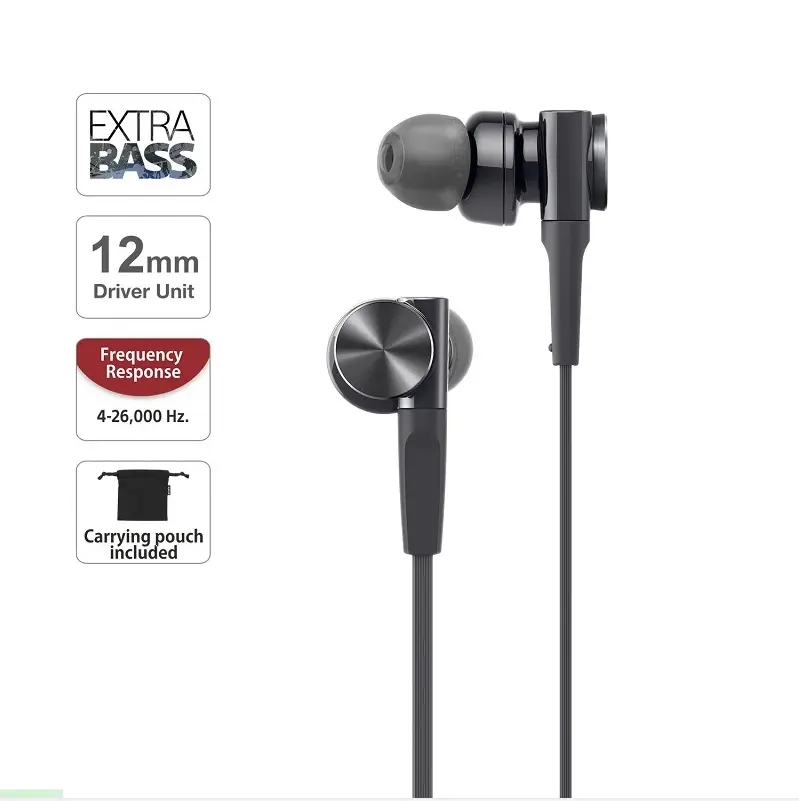 MDR-XB75AP asli headphone 3.5mm berkabel Stereo earphone olahraga Earbuds untuk SONY MDR-XB75AP