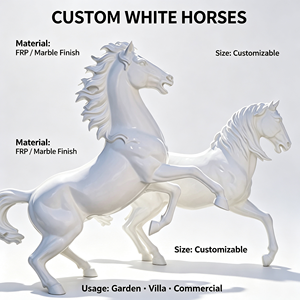 Scultura di <span class=keywords><strong>Cavallo</strong></span> in Resina Bianca Stile Chibi, Statua di <span class=keywords><strong>Cavallo</strong></span> in Corsa, Figurina Animale Lucida, Dimensioni e Colore Personalizzabili, Decorazione per Casa e Scrivania - Product Image 2
