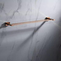 Ensemble d'accessoires de salle de bain contemporains en laiton doré rose : porte-serviettes, porte-savon, pour usage domestique