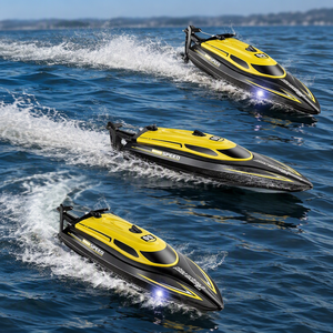 Barco de Carreras RC de Alta Velocidad 2.4G, Juguete Acuático a Control Remoto, Resistente al Agua, Anticolisión, con Luz LED, Larga Duración, Regalo para <span class=keywords><strong>Piscina</strong></span> al Aire Libre - Product Image 4
