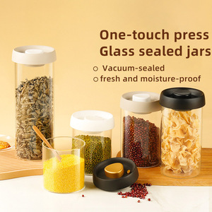 Barattolo <span class=keywords><strong>in</strong></span> <span class=keywords><strong>Vetro</strong></span> Borosilicato per Concentrati, Contenitore Ermetico per Alimenti con Coperchio Ribaltabile, Design Moderno - Product Image 3