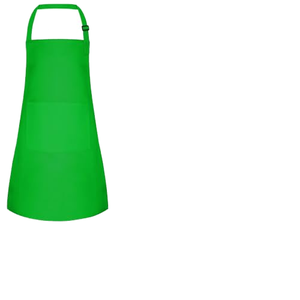 Tablier vert en coton tissé uni, lavable en machine, pour la cuisine et l'usage quotidien - Product Image 1