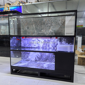 Doppelschichtiges Aquarium mit Top-Filtersystem |   Fisch- und Schildkröten-Zuchtbecken, Marmor-Design - Product Image 2