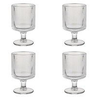 Verres à gobelet vintage romantiques de 4, charmantes tasses en verre décoratives florales en relief vintage ensemble verres à vin de 8 oz