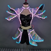 RICHSHINING Lumineux RGB LED Robot Jupe Costume Light Up Laser LED Costume Pour Bar Cosplay Party Stage Show Singer Performance