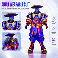 Costume de Robot Adulte LED Cyber Suit Lumineux Néon, Armure de Samouraï Portable pour Cosplay, Spectacle Scénique Anime et Fête