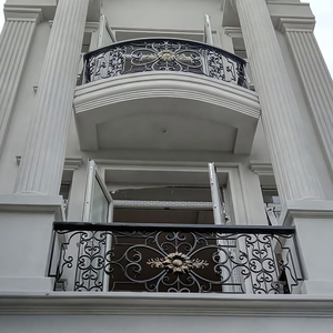 Rampe de balcon décorative en métal, balustrades extérieures en fer forgé pour balcon, durables, résistantes à la rouille, design élégant et de qualité - Product Image 1