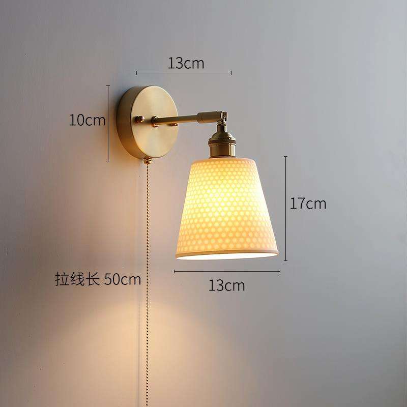 All copper cable wall lamp [Circle ceramic]]