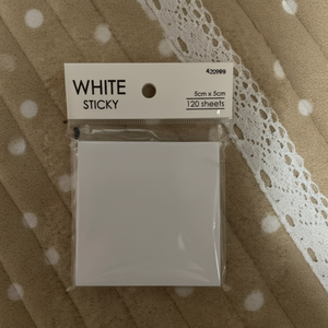 แผ่นโน๊ตเหนียวสีขาวแผ่น120ขนาด75x75มม. แผ่นบันทึกย่อส่งเสริมการขาย - Product Image 1