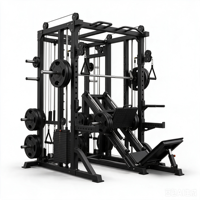 Rack de squat modulaire extensible en cage de musculation complète, équipement de fitness, machine Smith, appareils de musculation à double câble Freemotion