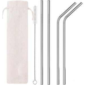 صديقة للبيئة عازمة ومستقيمة شرب معدني قابل لإعادة الاستخدام مع غسالة صحون القش آمنة شعار مخصص - Product Image 1