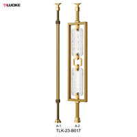 Nouvelle balustrade d'escalier intérieure de style moderne pour villa, en verre et laiton de luxe, fixation au sol, décoration intérieure, noir/laiton antique