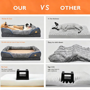 Cama Ortopédica Grande para Perros, Sofá de Espuma Viscoelástica para Mascotas, Cojín Elevado Impermeable, Sofá Cálido para Cachorros, Funda Extraíble - Product Image 5