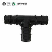 Raccord en T égal noir moulé par injection OEM ODM F1960, raccord à expansion à froid 1/2 pouce PEX avec certificat CUPC NSF pour la plomberie