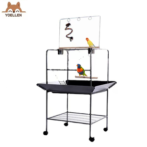 YOELLEN üreticileri ihracat kuş raf masa papağan interaktif masa kuş standı kuş oyun masası papağan standı açık kafes - Product Image 4