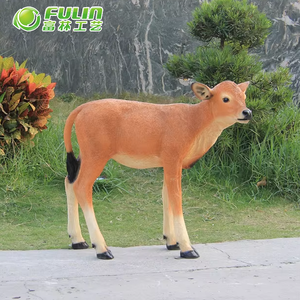 屋外等身大人工牛グラスファイバー牛樹脂動物園像像像装飾用ファームパーク景観装飾 - Product Image 2