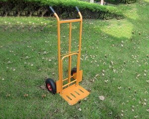 Chariot à main en métal robuste, pliable, à 2 roues, en acier, avec cadre fermé, plateforme pour le transport d'outils, <span class=keywords><strong>HT1827</strong></span> - Product Image 4