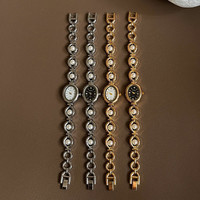 Montre bracelet en perles pour femme, élégante, style diamant, montre à quartz, bijou de mariée délicat