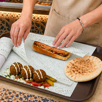 Papier alimentaire biodégradable écologique résistant à la graisse, imperméable, enduit de PE, avec logo imprimé personnalisé, pour burrito et shawarma