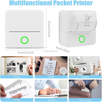 Pod Pembuat Stiker Mini Thermal Inkless untuk 200 DPI 10 Gulungan Kertas untuk Catatan Telepon Kartu Flash Jurnal DIY IOS Android