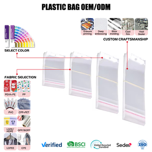 Transparente flache <span class=keywords><strong>OPP</strong></span>-Poly beutel Einzelhandel verpackungs tasche mit hängendem Loch Selbst klebende Plastiktüten für Schmuck verpackungen - Product Image 1
