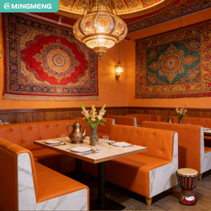 Juego de Muebles de Restaurante Modernos de Lujo, <span class=keywords><strong>para</strong></span> Cafetería, Comida Rápida, con Sofás, Mesas y Sillas Estilo Indio - Product Image 3