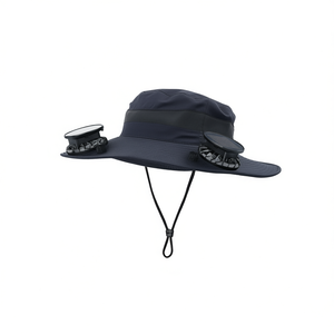 Sombrero para el sol de ala ancha para exteriores con ventiladores solares, 3 velocidades de viento, ángulo ajustable para senderismo, pesca, camping - Product Image 1