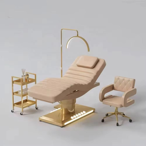 Cama de Masaje Eléctrica Moderna para Salón de Belleza, Base Dorada de Lujo, Ajustable, para Cosmética, Medicina y Spa - Product Image 3