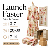 Fabricant de robes florales personnalisées, vêtements pour femmes, vêtements pour dames, col en V, imprimé, manches longues, été, décontracté, bohème, vintage, élégant, printemps