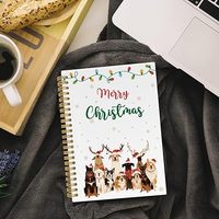 Noël dessin animé wapiti motif spirale relié cahier A3 taille papier couverture Journal bloc-notes papeterie cadeau